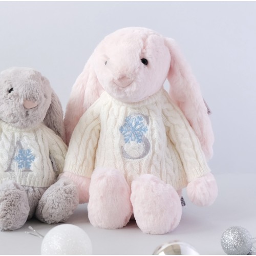 Jellycat Bunny Large with Monogram Snowflake Jumper